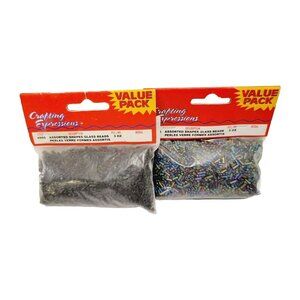 2 Value Packs Crafting Expressions Assorted Shapes Glass Beads #4995